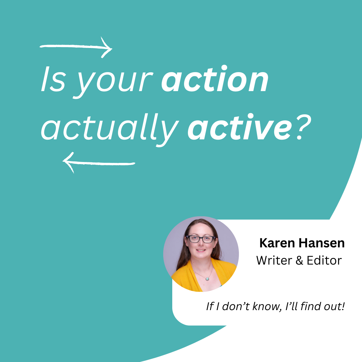 Writing Tip No. 3: Action